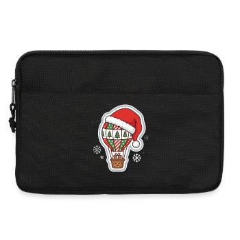 Heißluftballon mit Weihnachtsmütze Weihnachtsmotiv - Laptoptasche 13" - Schwarz - Vorne
