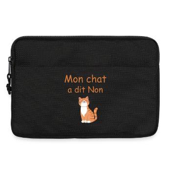 Mon chat a dit Non - sourire félin - Sacoche pour ordinateur portable 13 pouces - noir - Devant
