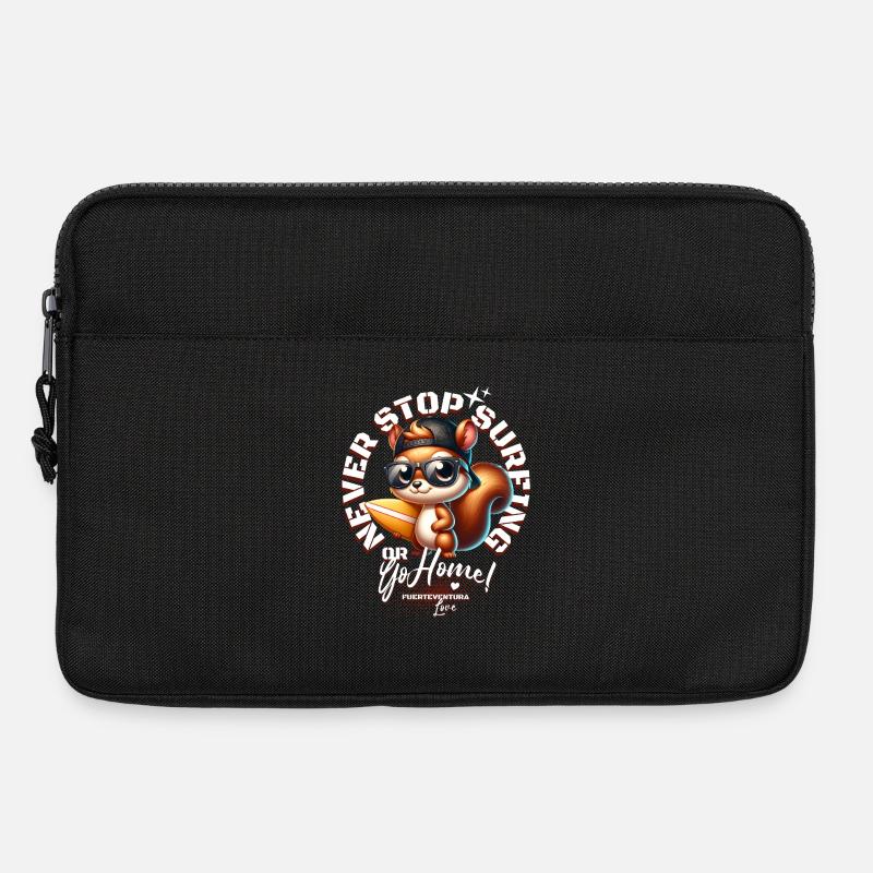Surfer Eichhörnchen mit Surfbrett - Laptoptasche 13" - Schwarz