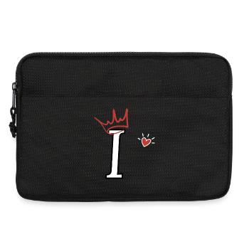 Lettre i couronne cœur  - Sacoche pour ordinateur portable 13 pouces - noir - Devant