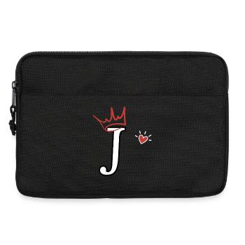 Lettre j couronne cœur  - Sacoche pour ordinateur portable 13 pouces - noir - Devant