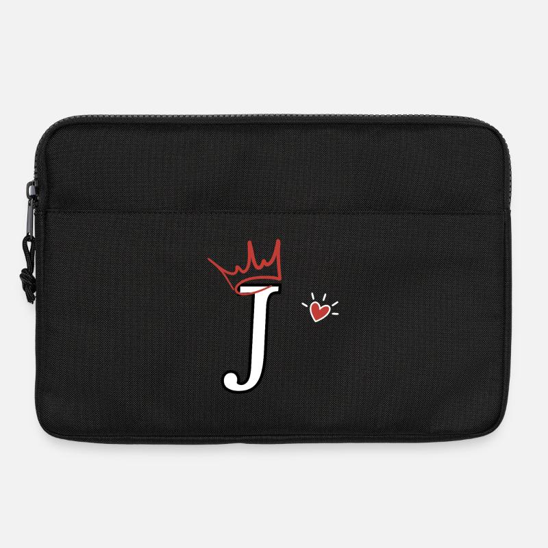 Buchstabe j Kronenherz - Laptoptasche 13" - Schwarz