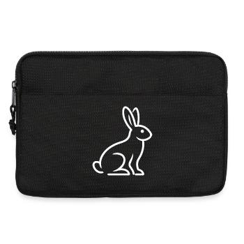 Silhouette de lapin – Design animal minimaliste - Sacoche pour ordinateur portable 13 pouces - noir - Devant