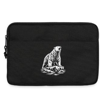 Motif tribal de l’ours polaire – Ours polaire sauvage - Sacoche pour ordinateur portable 13 pouces - noir - Devant