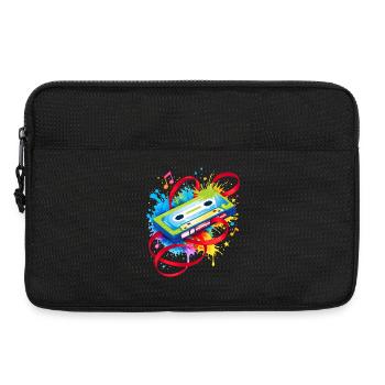 Bunte Musikkassette – Retro Graffiti - Laptoptasche 13" - Schwarz - Vorne