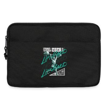 Gewichtheber-Mann, lila-rosa Lichtversion - Laptoptasche 13" - Schwarz - Vorne