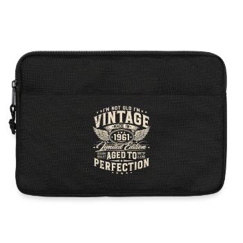 Cadeau d’anniversaire vintage 1961 - Sacoche pour ordinateur portable 13 pouces - noir - Devant