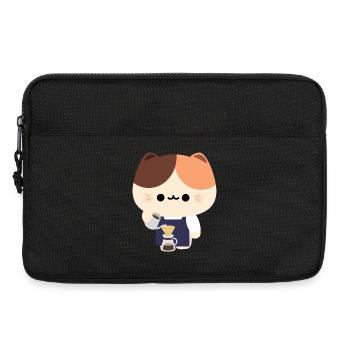 Kawaii Cat Barista Coffee Portrait - Laptop bag 13" - black - Front