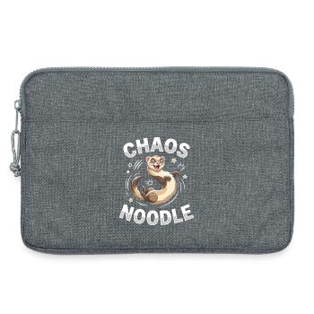 Dessin animé du furet nouilles du chaos - Sacoche pour ordinateur portable 13 pouces - gris chiné - Devant