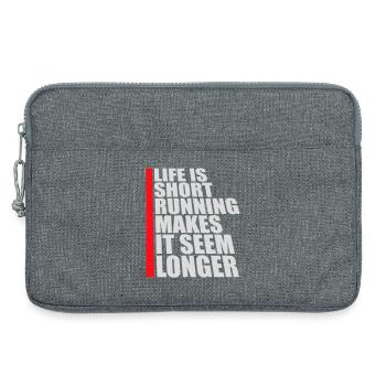 Life Is Short Running Makes It Seem Longer Funny - Laptop bag 13" - heather grey - Front