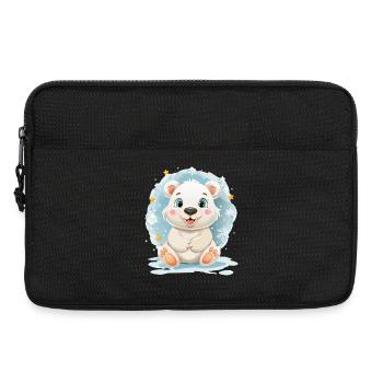 Polarbärchen im Winterzauber - Laptoptasche 13" - Schwarz - Vorne