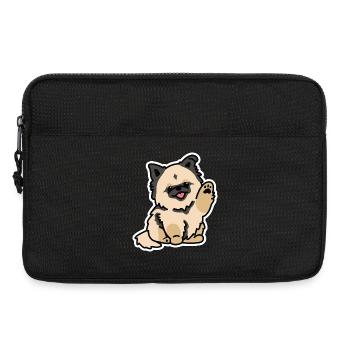 Cute Dog Sticker Style – Toshi the Fluffy Dog - Laptop bag 13" - black - Front