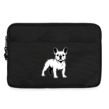 Französische Bulldogge stehende Portrait - Laptoptasche 13" - Schwarz - Vorne