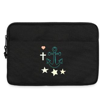 Ancre lumineuse avec des étoiles - Sacoche pour ordinateur portable 13 pouces - noir - Devant
