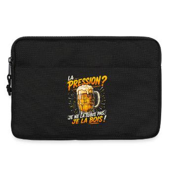 La pression je ne la subis pas je la bois - bière - Sacoche pour ordinateur portable 13 pouces - noir - Devant