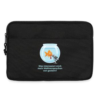 Politiker Goldfisch Wahlversprechen Amnesie Satire - Laptoptasche 13" - Schwarz - Vorne