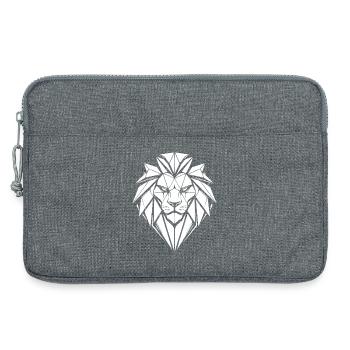 Geometrischer Löwekopf Schwarzweiß - Laptoptasche 13" - Grau meliert - Vorne