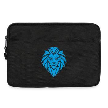 Blauer Geometrischer Löwe - Laptoptasche 13" - Schwarz - Vorne