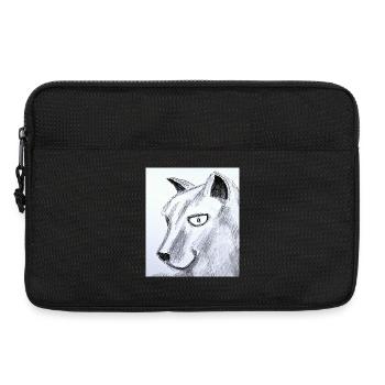 Katzenkopf Skizze im Bleistift - Laptoptasche 13" - Schwarz - Vorne