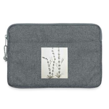 Dessin en bambou à l’encre - Sacoche pour ordinateur portable 13 pouces - gris chiné - Devant