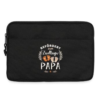 Befördert zum Zwillingspapa Papa von Zwillingen - Laptoptasche 13" - Schwarz - Vorne