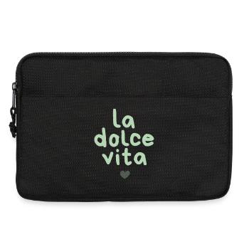 La Dolce Vita Mint Schrift - Laptoptasche 13" - Schwarz - Vorne