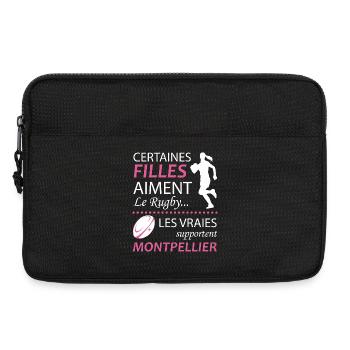 Certaines Filles Aiment Le Rugby Les Vraies Sup... - Sacoche pour ordinateur portable 13 pouces - noir - Devant