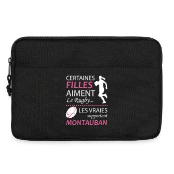Certaines Filles Aiment Le Rugby Les Vraies Sup... - Sacoche pour ordinateur portable 13 pouces - noir - Devant