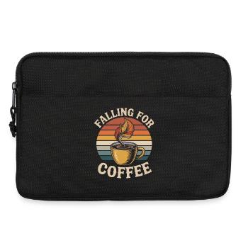 Falling For Coffee Retro Vintage Fall - Laptop bag 13" - black - Front