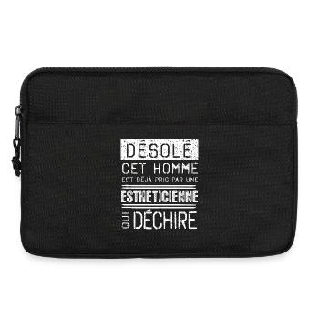 Desole Cet Homme Est Deja Pris Par Une Esthetic... - Sacoche pour ordinateur portable 13 pouces - noir - Devant