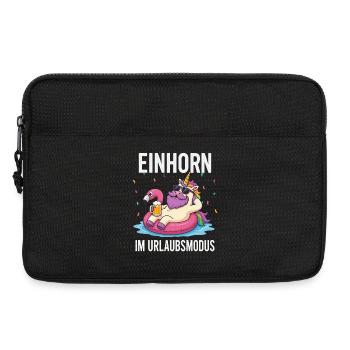 Lustiges Einhorn Urlaub Bier Party Urlaubsmodus - Laptoptasche 13" - Schwarz - Vorne
