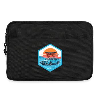 Retro 90er JDM R34 Torii Gate Japan Hex-Emblem - Laptoptasche 13" - Schwarz - Vorne