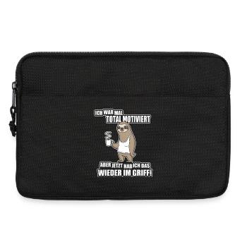 Faultier Spruch – War mal motiviert - Laptoptasche 13" - Schwarz - Vorne