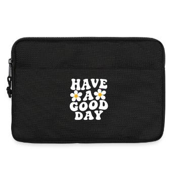 Schönen Tag noch, Gänseblümchen-Motiv - Laptoptasche 13" - Schwarz - Vorne