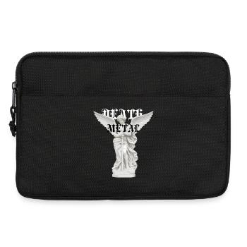 Metalltypografie der geflügelten Engelsstatue - Laptoptasche 13" - Schwarz - Vorne