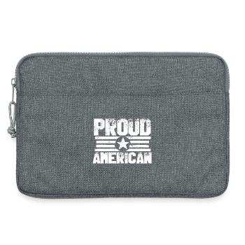 Stolz auf Amerika Flaggenmotiv - Laptoptasche 13" - Grau meliert - Vorne