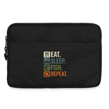 Eat Sleep Fish Repeat Angler Spruch Fishing Design - Laptoptasche 13" - Schwarz - Vorne