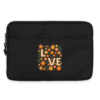 Love in Bloom – Florales Retro-Design - Laptoptasche 13" - Schwarz - Vorne