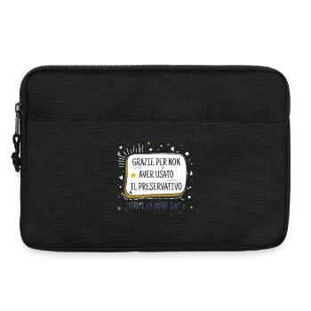 Papa und Kondom Humor - Laptoptasche 13" - Schwarz - Vorne