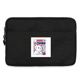 Un chat audacieux avec une déclaration d’amour sucé - Sacoche pour ordinateur portable 13 pouces - noir - Devant
