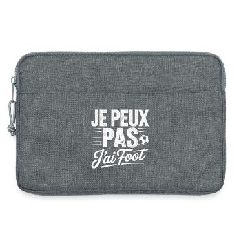 Je peux pas j'ai Foot - Sacoche pour ordinateur portable 13 pouces - gris chiné - Devant