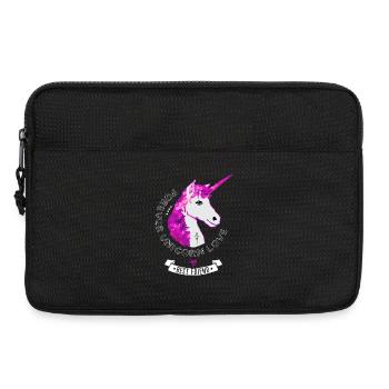 licorne rose glamour girlie crinière horn fee unsterb - Sacoche pour ordinateur portable 13 pouces - noir - Devant