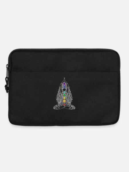 Yoga Chakra Energy Lotus Flower Buddha Tattoo Girl - Laptop bag 13" - black