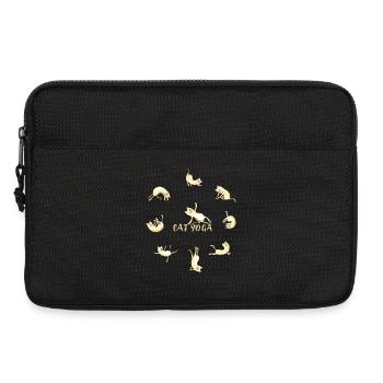 Chat yoga chat mignon namaste méditation lotus - Sacoche pour ordinateur portable 13 pouces - noir - Devant