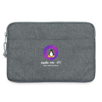 Ordinateur Sys admin Penguin Nerd pc sudo rm -rf cod - Sacoche pour ordinateur portable 13 pouces - gris chiné - Devant