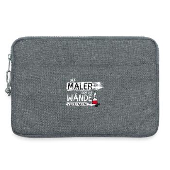 maler handwerker Beruf streichen Farbe Spruch lol - Laptoptasche 13" - Grau meliert - Vorne