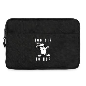 Too Hip To Hop Bunny - Cool Easter Bunny - Easter - Laptop bag 13" - black - Front