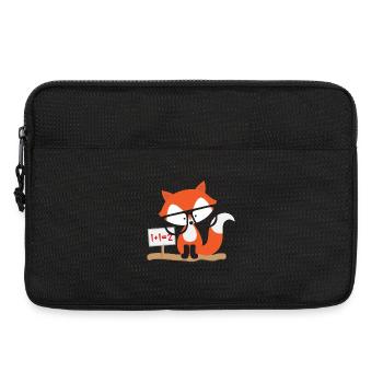 Motif des enfants: renard intelligent calcule - Sacoche pour ordinateur portable 13 pouces - noir - Devant