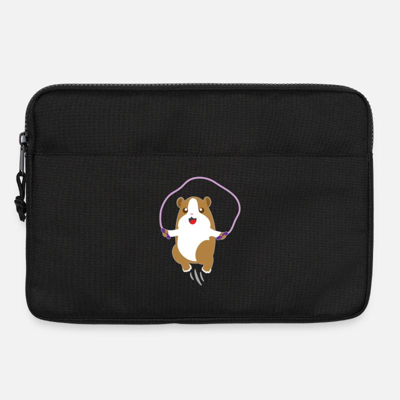 Kinder Hamster Tiershirt seilspringender Hamster - Laptoptasche 13" - Schwarz