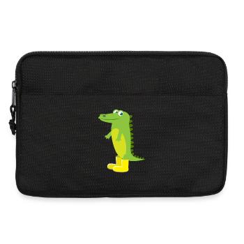 Enfant motif animal chemise vert crocodile idée cadeau - Sacoche pour ordinateur portable 13 pouces - noir - Devant